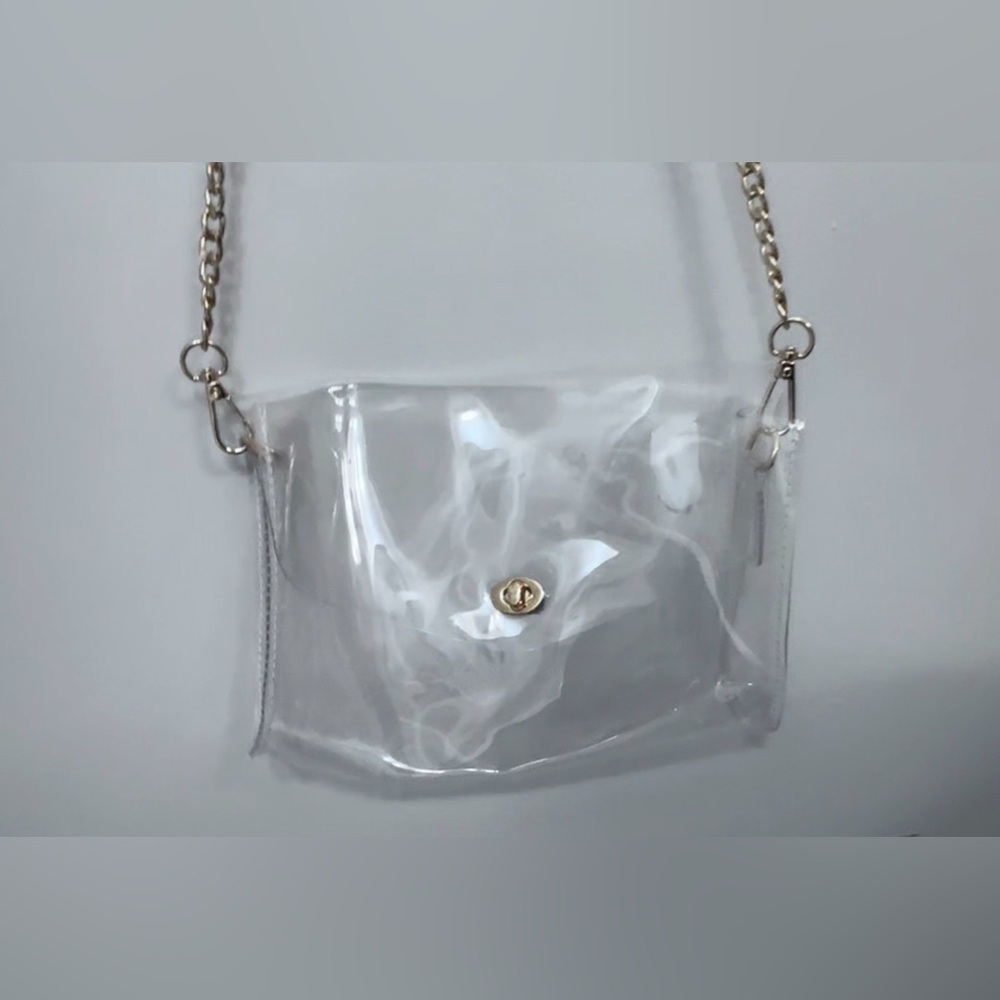 Clear Concert & Stadium approved small crossbody shoulder bag gold hardware - Picture 2 of 3